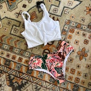 New Zaful Floral Knot Front Tankini